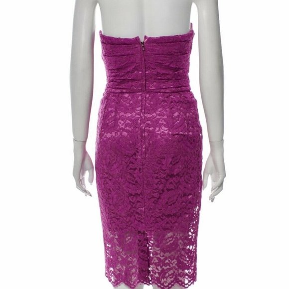 Dolce & Gabbana Fuchsia Lace Strapless Dress $2,350 IT40 US4 - Picture 10 of 15
